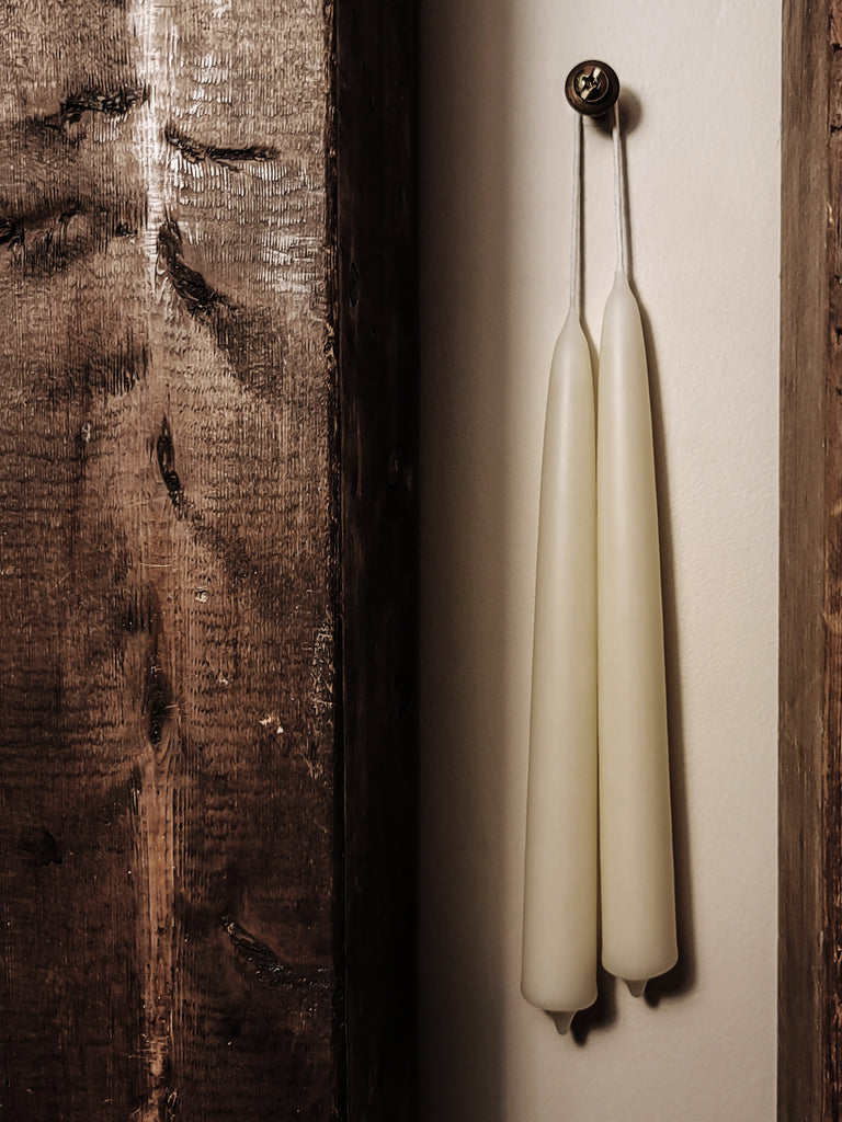 BEESWAX TAPER CANDLES. WHITE, - Beeswax Taper Candles, JOSEPH HENRY 1895