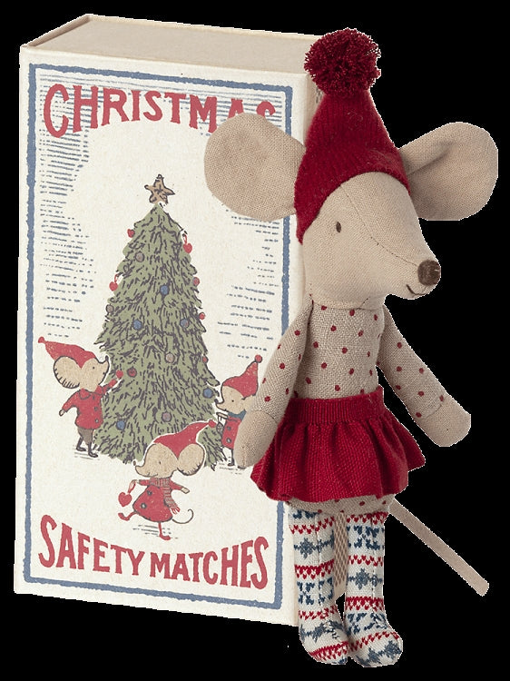 Maileg. Christmas mouse in a matchbox.